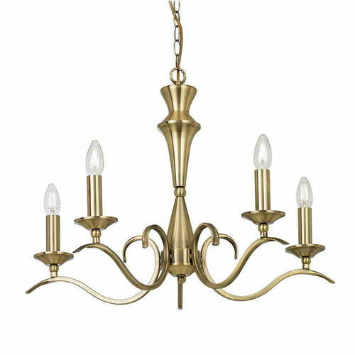 Verifica Candelabru Endon Kora KORA-5AB cu 5 brațe, efect alamă antichizată, 5×E14 max 40 W, Ø61 cm