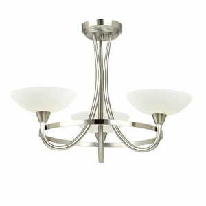 Plafonieră Endon Cagney 3 Becuri Nichel Alb G9 LED Dimabil Ø55 cm small 0