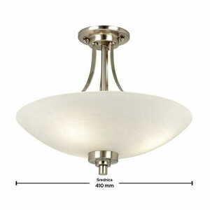 Plafonieră Endon Welles 3xE27 alb-argintiu sticlă oțel 41 cm WELLES-3SC small 1