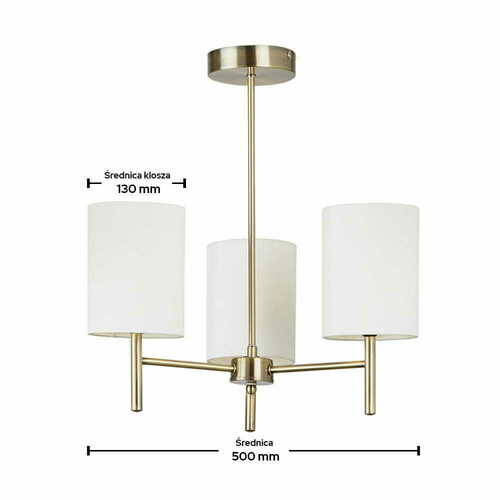 Verifica Plafonieră Endon Brio 3 becuri alamă alb E14 50 cm BRIO-3AB