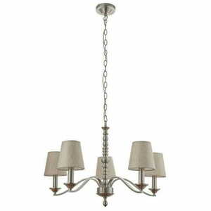 Pendul Endon Astaire 5xE14 Argintiu/Bej, textil, dimabil, 71 cm small 4