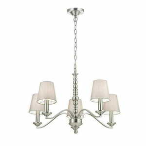 Pendul Endon Astaire 5xE14 Argintiu/Bej, textil, dimabil, 71 cm small 0