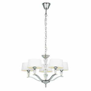 Lampa suspendată Endon Fiennes 5 becuri E14 crom alb cristal 65 cm small 0