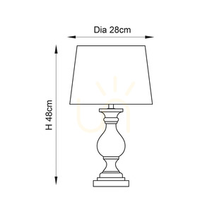 Lampă de masă Endon Marsham MARSHAM-TLIV, fildeș, E14, 48 cm small 5