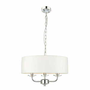 Lampă suspendată Endon Nixon 60129 alb crom cristal E14 3 becuri 45 cm small 2