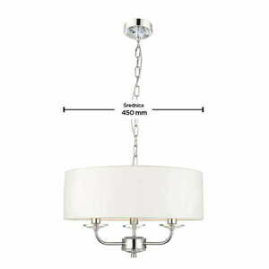 Lampă suspendată Endon Nixon 60129 alb crom cristal E14 3 becuri 45 cm small 0