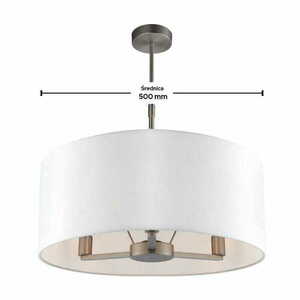 Lampă suspendată Endon Daley 3xE14, alb-argintiu, Ø50 cm small 2