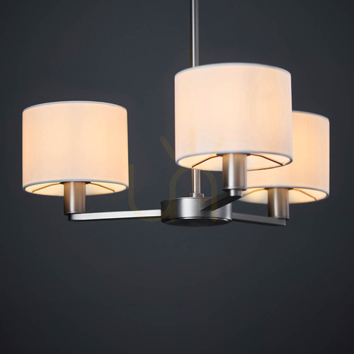 Verifica Lampă suspendată Endon Daley 3xE14 argintiu alb 51 cm