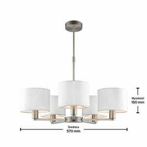Lampă suspendată Endon Daley 5xE14 alb-argintiu 60257 small 3