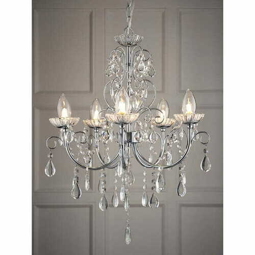Verifica Aplica suspendată Endon Tabitha, crom, cristal, 5 becuri G9, 49 cm, IP44