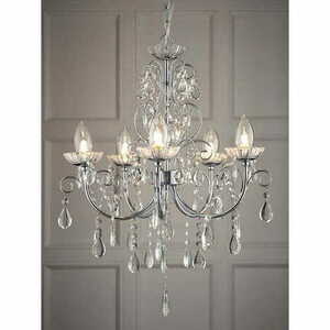 Aplica suspendată Endon Tabitha, crom, cristal, 5 becuri G9, 49 cm, IP44 small 1