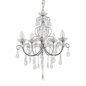 Aplica suspendată Endon Tabitha, crom, cristal, 5 becuri G9, 49 cm, IP44 small 6