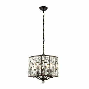 Lustră suspendată Endon Belle 69390 maro cristal 5 becuri E14 dimabilă small 1
