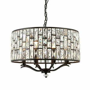 Lustră suspendată Endon Belle 8xE14 maro transparent Ø62 cm cristal small 0