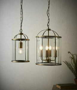 Lampă suspendată Endon Lambeth alamă și sticlă transparentă E27 20 cm 69454 small 1
