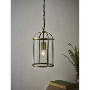 Lampă suspendată Endon Lambeth alamă și sticlă transparentă E27 20 cm 69454 small 2