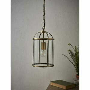 Lampă suspendată Endon Lambeth alamă și sticlă transparentă E27 20 cm 69454 small 3