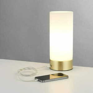 Lampă pe picior Endon Dara alb-aur E14 24 cm oțel sticlă small 2