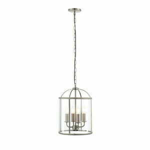 Pendul Endon Lambeth 70324 din nichel satinat și sticlă transparentă, 4 × E14 small 3