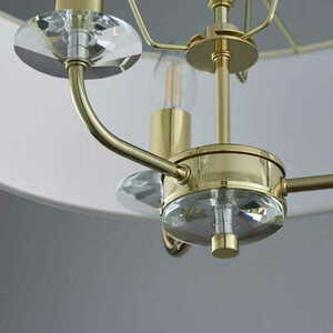 Pendul Endon Nixon 70560, 3 × E14, aspect alamă, cu abajururi albe, 45 cm small 1