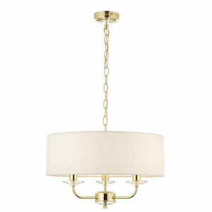 Pendul Endon Nixon 70560, 3 × E14, aspect alamă, cu abajururi albe, 45 cm small 2