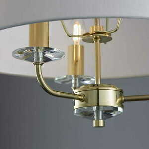 Pendul Endon Nixon 70560, 3 × E14, aspect alamă, cu abajururi albe, 45 cm small 0