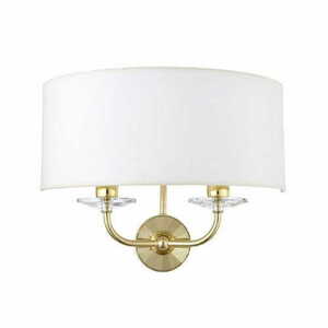 Aplica perete Endon Nixon alamă vintage alb 2xE14 35 cm small 3
