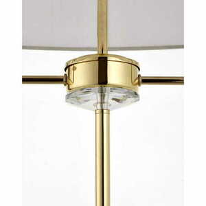 Lampă de podea Endon Nixon alb-aurie, alamă, 157 cm, E14, 2 becuri small 1