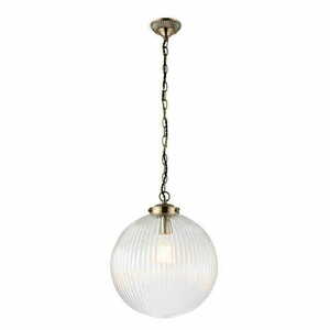 Lampă suspendată Endon Brydon alamă transparent 35 cm E27 1 bec small 0