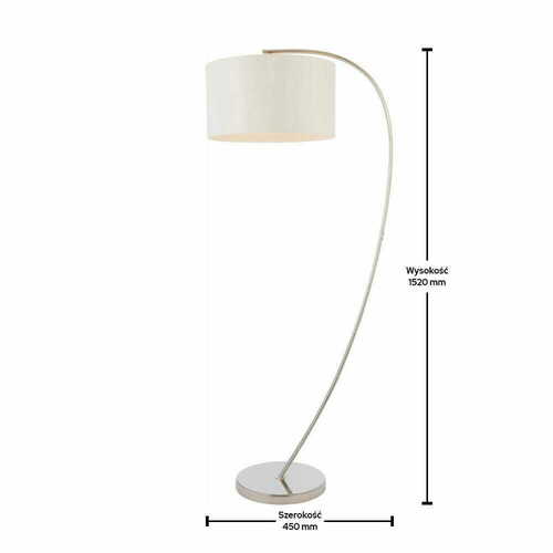Verifica Lampă de podea Endon Josephine alb crom E27 152 cm 72388