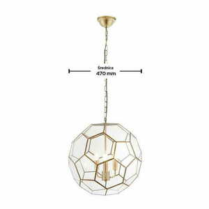 Lampă suspendată Endon Miele alamă transparentă 3xE14 Ø47 cm small 3