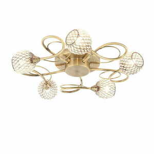 Plafonieră Endon Aherne alamă transparentă 5xG9 Ø47,2 cm small 0