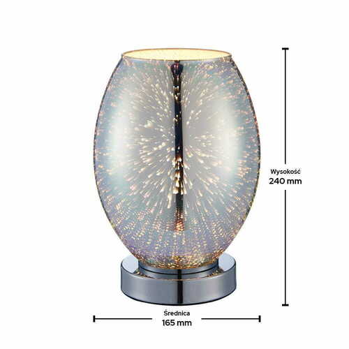 Verifica Lampă pe picior Endon Stellar 74940, crom, sticlă, E14, 24 cm