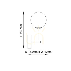 Aplica de perete Endon Otto 75960, alamă/alb, sticlă, G9, 26,7 cm small 10