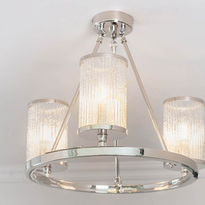 Lustră de tavan Endon Easton 76261, nichel și sticlă transparentă, 3×E14, Ø48 cm small 6