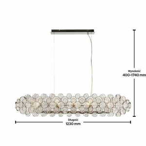 Pendul Endon Marella 76507 sticlă transparentă/nichel 8xE14 dimmabilă small 1