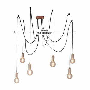 Pendul Endon Studio 76580 cupru/negru, 6× E27 small 3