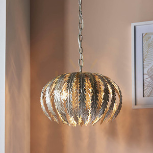 Lampă suspendată Endon Delphine 76678, argintie, 3×E14, 45 cm small 6