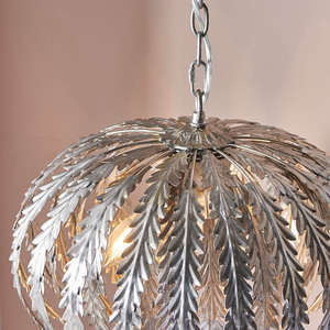 Lampă suspendată Endon Delphine 76678, argintie, 3×E14, 45 cm small 8