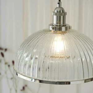 Lampă suspendată Endon Hansen nichel transparent E27 IP20 30,2 cm small 1