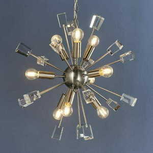 Lampă suspendată Endon Miro 9xE14 LED, nichel/cristal, 50 cm small 3