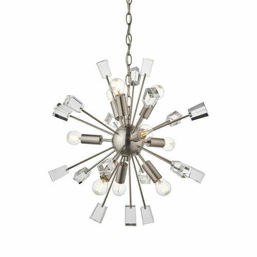 Verifica Lampă suspendată Endon Miro 9xE14 LED, nichel/cristal, 50 cm