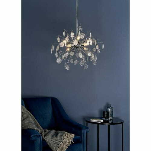 Verifica Lampă suspendată Endon Calla 8 becuri E14 crom transparent 60,6 cm
