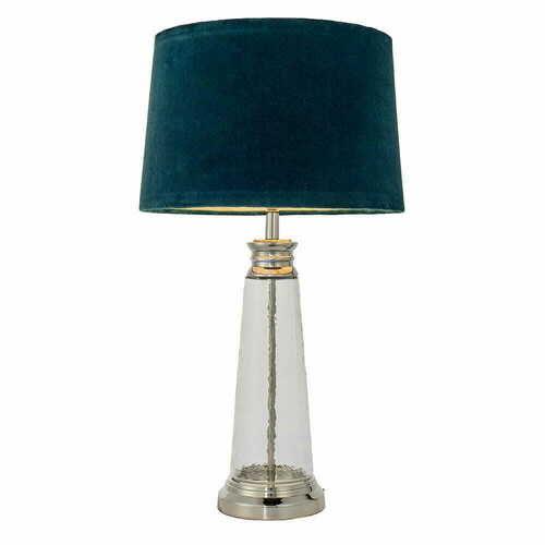Verifica Lampă pe picior Endon Winslet 90545, teal, sticlă și textil, E27