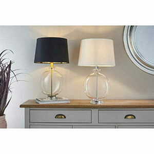 Veioză Endon Gideon 90559 negru-auriu cu bază de sticlă E27 59,5 cm small 1