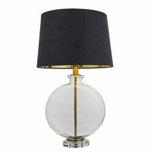 Veioză Endon Gideon 90559 negru-auriu cu bază de sticlă E27 59,5 cm small 0