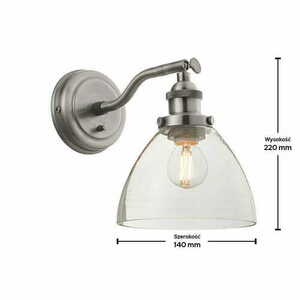 Aplica de perete Endon Hansen argintie sticlă E14 91739 small 1