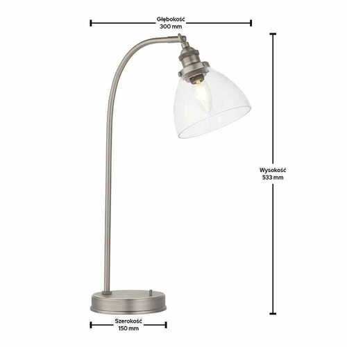 Verifica Lampă de podea Endon Hansen, oțel și sticlă, argintiu, E14, 53,3 cm