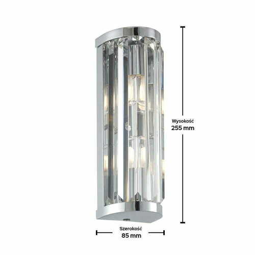 Verifica Aplica de perete Endon Shimmer cromată, cristal, G9, IP44, 2 becuri