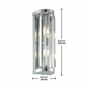 Aplica de perete Endon Shimmer cromată, cristal, G9, IP44, 2 becuri small 1